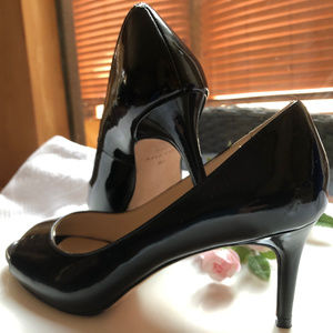 Cole Haan Grand.OS Black Peep Toe Heels, Size 7B